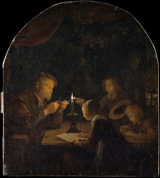 An Evening School Poster Print by Gerrit Dou
