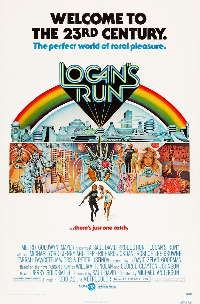 Everett Collection  Logans Run US Poster Bottom From Left - Michael York Jenny Agutter 1976 Movie Poster Masterprint, 24 x 36 - Large -  Posterazzi, EVCMMDLORUEC006HLARGE