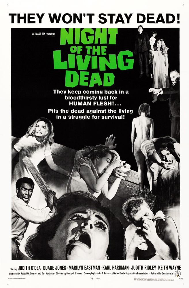 Night of The Living Dead US Poster Duane Jones Judith ODea Marilyn Eastman 1968 Movie Poster Masterprint - 24 x 36 - Large