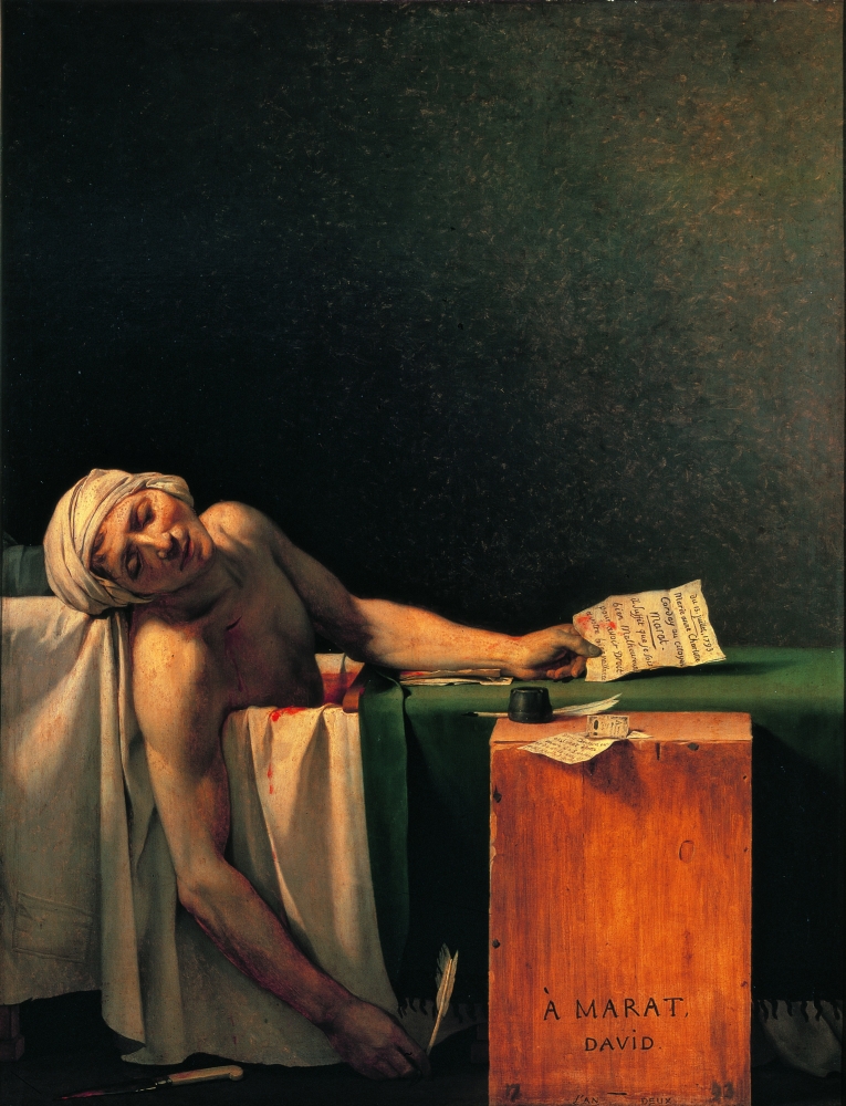 Everett Collection EVCMOND074VJ537HLARGE Marats Death, La Mort De Marat Poster Print, 24 x 36 - Large