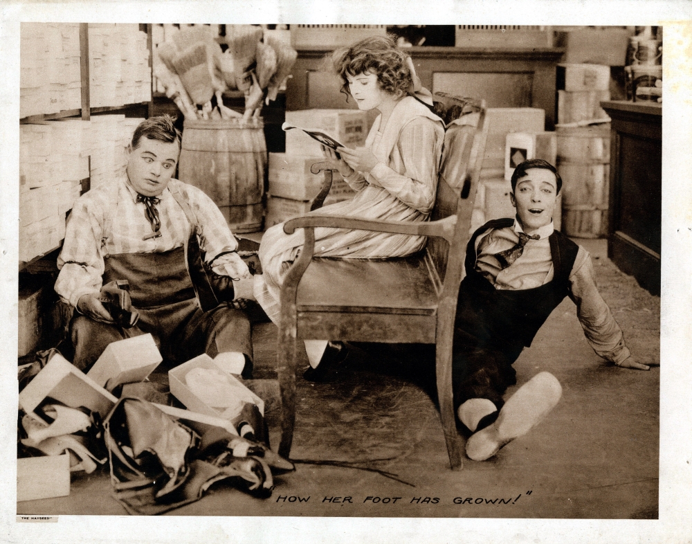 Everett Collection  The Hayseed Lobbycard From Left - Roscoe Fatty Arbuckle Molly Malone Buster Keaton 1919 Movie Poster Masterprint, 14 x 11 -  Posterazzi, EVCMSDHAYSEC002H