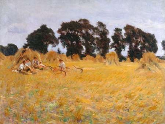 PDX3AA2679SMALL Reapers Resting in A Wheat Field Poster Print by John Singer Sargent, 11 x 14 - Small