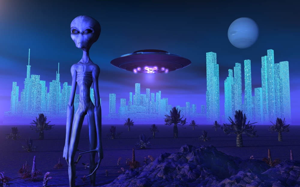 Picture of StockTrek Images PSTMAS200017S A Grey Alien Located On Its Homeworld of Zeta Reticuli Poster Print, 18 x 11
