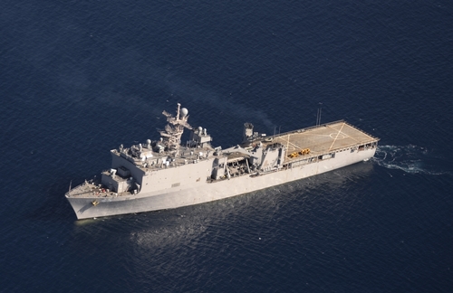 Pacific Ocean March 13 2014 - The Dock Landing Ship USS Comstock, Lsd 45 Poster Print, 17 x 11