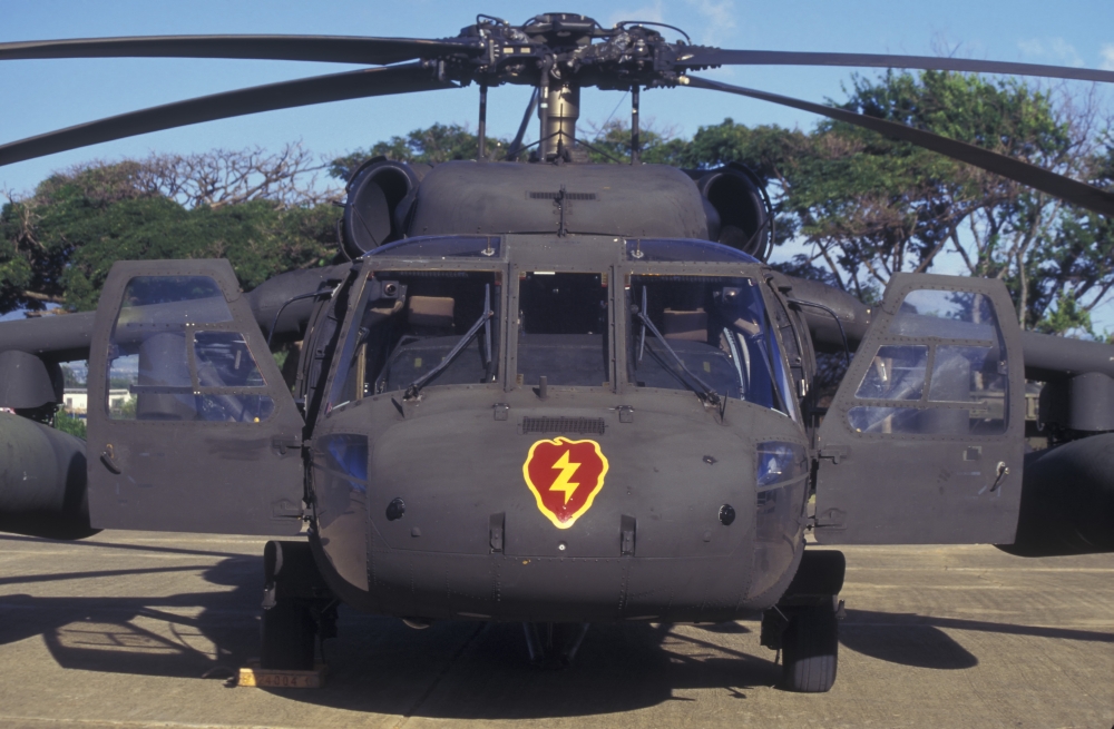 Picture of   Front View of An Army Hh-60 Helicopter On Display During The Rimpac Exercise Military Demonstration On Ford Island At Pearl Harbor Naval Station On Oahu Hiawaii Poster Print&#44; 17 x 11