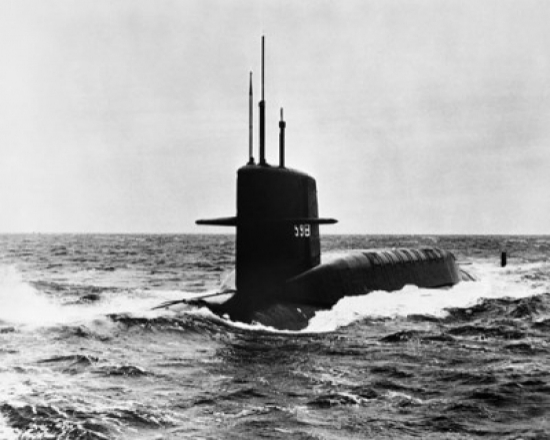 Superstock SAL25525695LARGE Nuclear Powered Submarine in The Sea USS George Washington Carver, Ssbn-598 US Navy Poster Print, 24 x 36 - Large