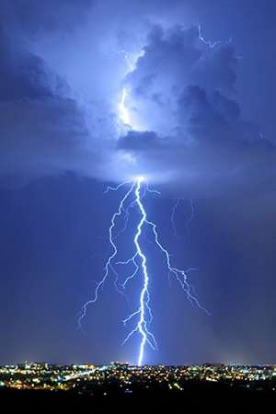 Blue Lightning Poster Print by Douglas Taylor - 24 x 36 - Large