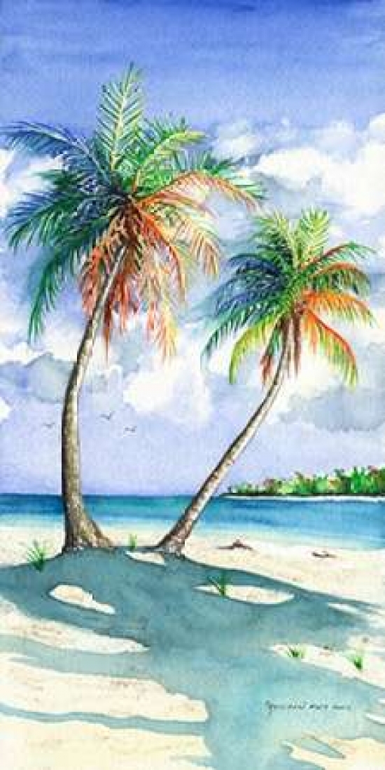 PDXR831DSMALL Palm Shadows Poster Print by Christine Reichow, 10 x 20 - Small