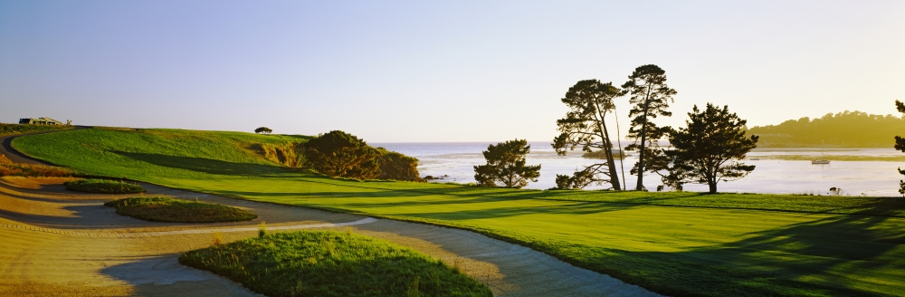 Pebble Beach Golf Course Pebble Beach Monterey County California USA Poster Print, 36 x 12