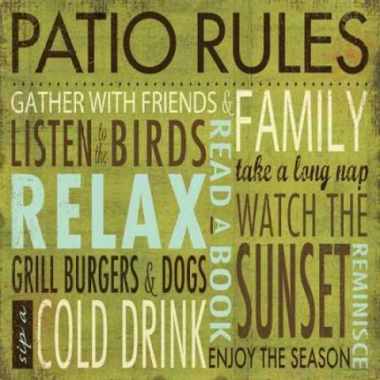 Patio Rules Poster Print by Stephanie Marrott - 24 x 24 - Large