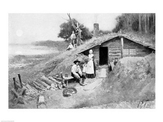 BALBAL108928 A Pennsylvania Cave-Dwelling Illustration From Colonies & Nation Poster Print by Howard Pyle - 24 x 18 in.