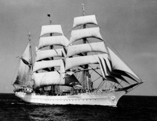 Tall Ship Sailing in The Sea Poster Print, 24 x 36 - Large