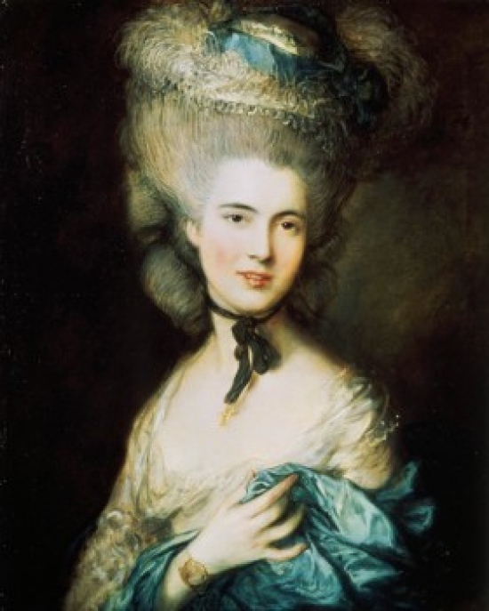 A Woman in Blue Portrait of The Duchess of Beaufort Thomas Gainsborough - 18 x 24