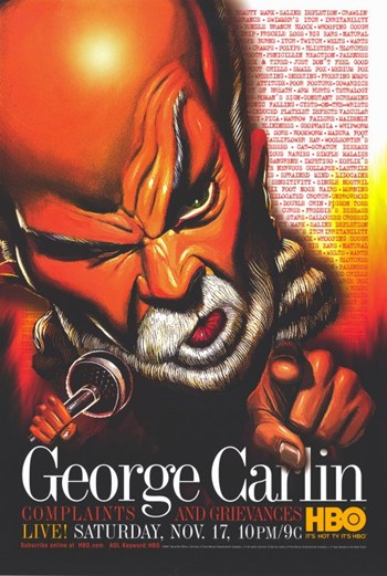 Picture of Pop Culture Graphics MOV282446 George Carlin Complaints & Grievances Movie Poster, 11 x 17