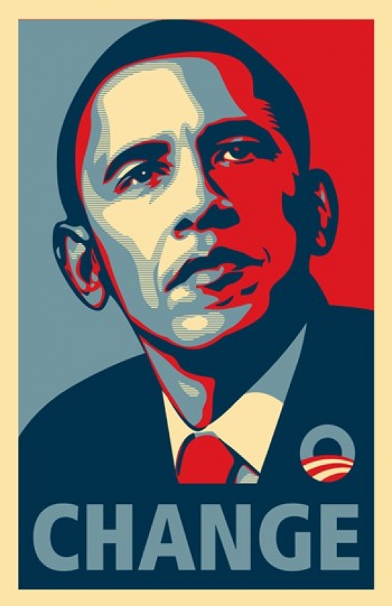 Picture of Pop Culture Graphics MOV421389 RARE Obama Campaign Poster - CHANGE Movie Poster&#44; 11 x 17