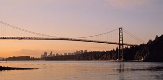 Vancouver Lions Gate Bridge Poster Print by , 25 x 12