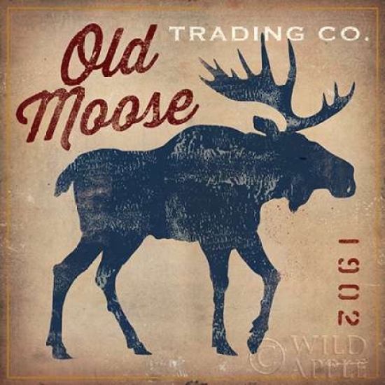 Old Moose Trading Tan Poster Print by Ryan Fowler - 12 x 12 - Small