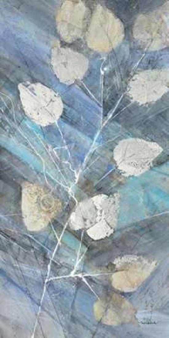 PDX23872SMALL Silver Leaves II Poster Print by Hristova Albena, 10 x 20 - Small