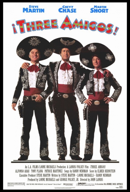 MOVAF7205 Three Amigos Movie Poster Print, 27 x 40 -  Pop Culture Graphics