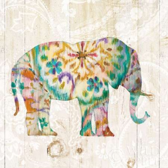 Boho Paisley Elephant I Poster Print by Danhui Nai - 12 x 12 - Small