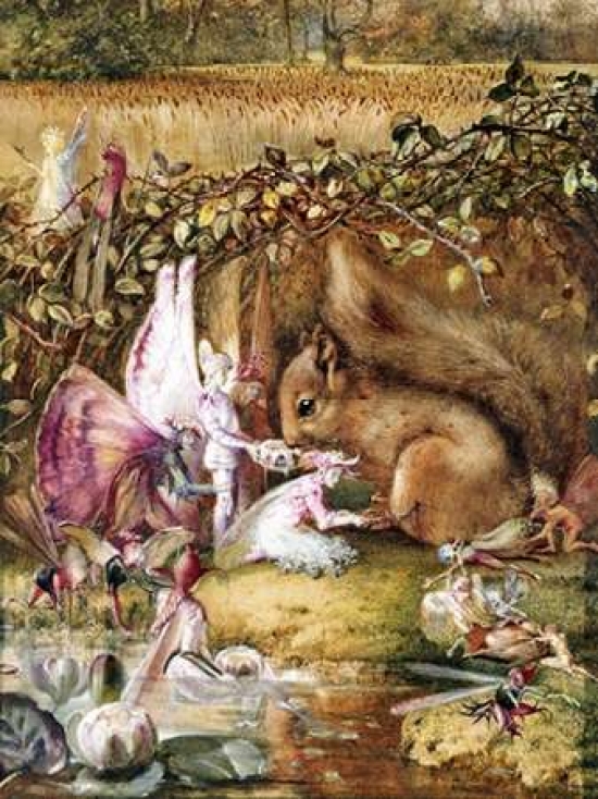 Bentley Global Arts PDX264890SMALL The Wounded Squirrel Poster Print by John Anster Fitzgerald, 11 x 14 - Small