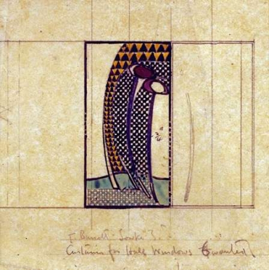 Bentley Global Arts PDX266801SMALL Design for Curtains for The Hall Windows Poster Print by Charles Rennie Mackintosh, 12 x 12 - Small