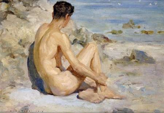 Boy On A Beach Poster Print by Henry Scott Tuke, 20 x 28 - Large