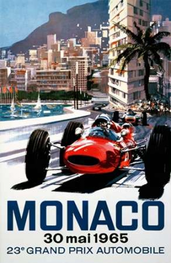 Monaco Grand Prix 1965 Poster Print by Michael Turner, 12 x 18 - Small