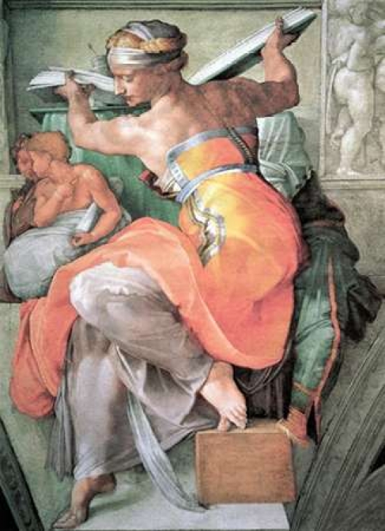 The Libyan Sibyl Poster Print by Michelangelo, 9 x 12 - Small