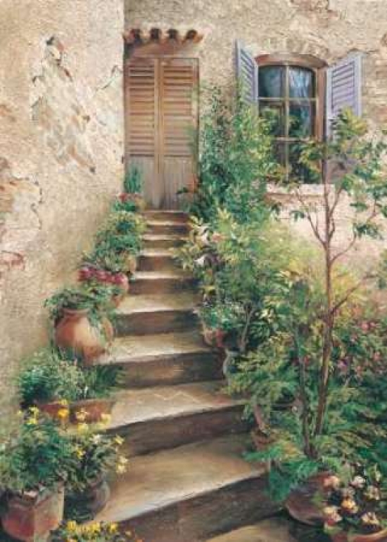 Stairway in Provence Poster Print by Roger Duvall, 20 x 28 - Large