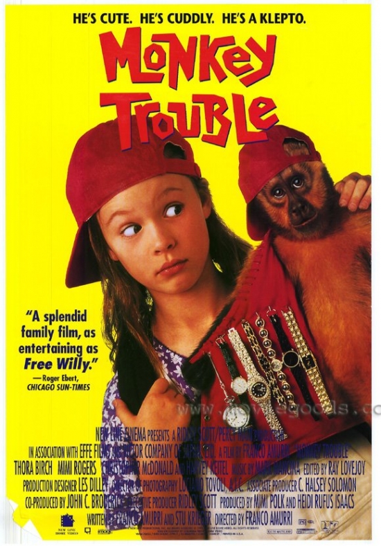 MOVEE6217 Monkey Trouble Movie Poster, 11 x 17