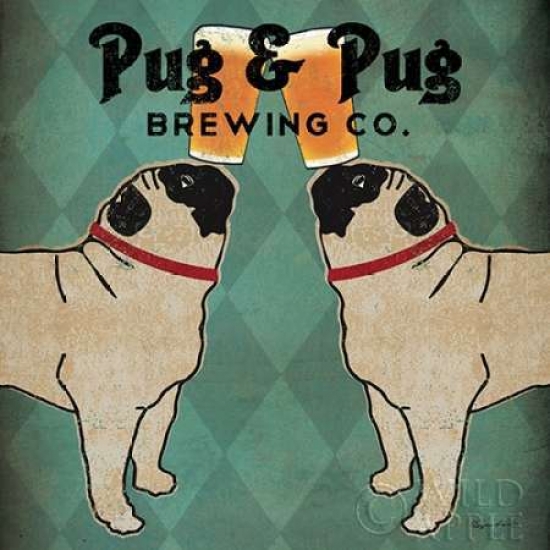 Pug & Pug Brewing Square Poster Print by Ryan Fowler - 24 x 24 - Large