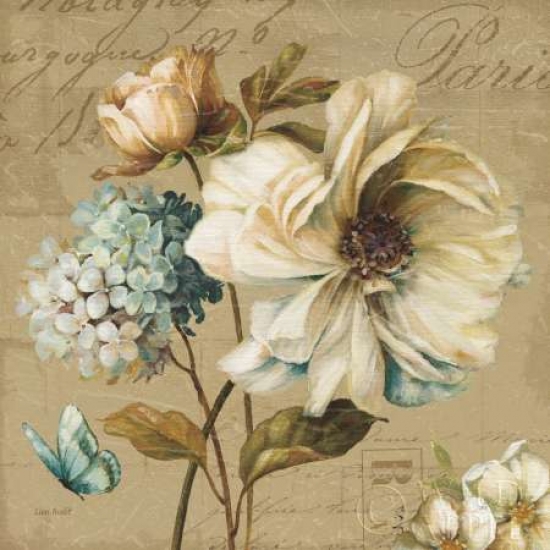 PDX9480SMALL Marche De Fleurs Blue II Poster Print by Lisa Audit, 12 x 12 - Small