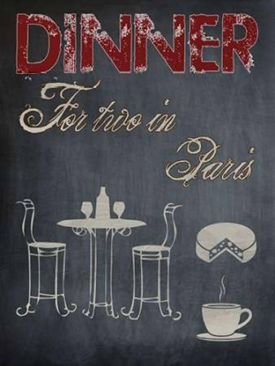 Picture of AD Lines PDXSLBRC325DSMALL Parisian Dinner Poster Print by Sheldon Lewis&#44; 9 x 12 - Small