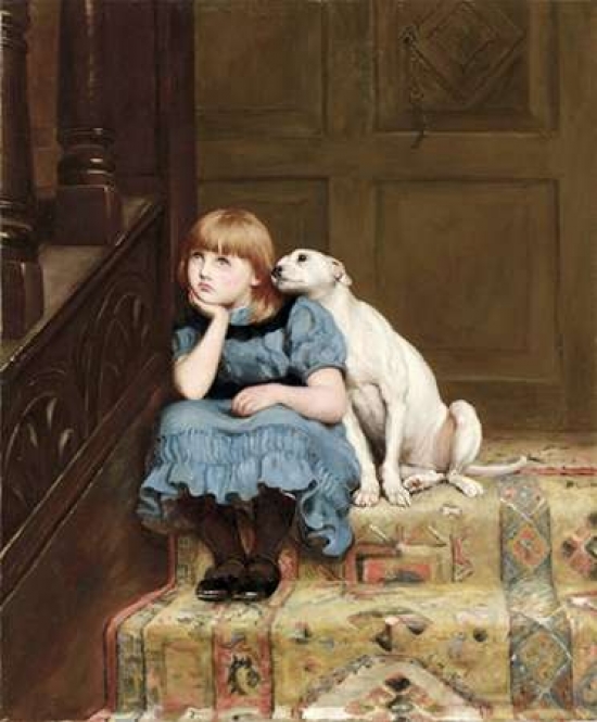 Sympathy Poster Print by Briton Riviere, 10 x 12 - Small