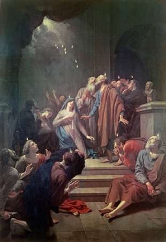 The Pentecost Poster Print by Adriaen Van Der Werff - 10 x 14 - Small