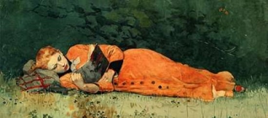 Bentley Global Arts PDX373285SMALL The New Novel Poster Print by Winslow Homer, 10 x 20 - Small