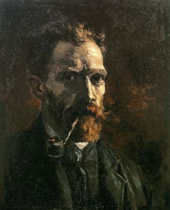 Self Portrait with Pipe Poster Print by Vincent Van Gogh, 11 x 14 - Small