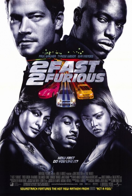 2 Fast 2 Furious Movie Poster, 11 x 17