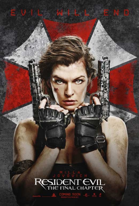 Resident Evil The Final Chapter Movie Poster, 27 x 40