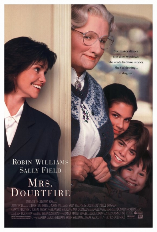 MOVEF9414 Mrs. Doubtfire Movie Poster Print, 27 x 40