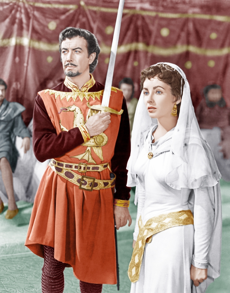 Everett Collection EVCM8DIVANEC002H Ivanhoe From Left - Robert Taylor Elizabeth Taylor 1952 Photo Print, 8 x 10