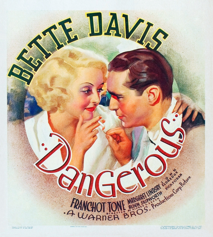 Everett Collection EVCMCDDANGEC012H Dangerous L-R - Bette Davis Franchot Tone On Window Card 1935 Movie Poster Masterprint, 11 x 17 -  Posterazzi