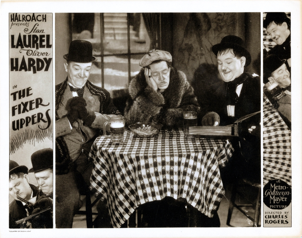 Everett Collection  The Fixer Uppers Lobbycard Inset From Left - Stan Laurel Arthur Housman Oliver Hardy 1935 Movie Poster Masterprint, 14 x 11 -  Posterazzi, EVCMCDFIUPEC026H