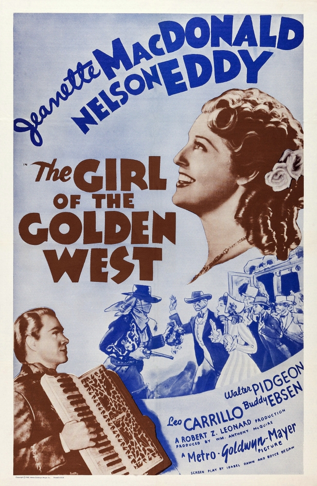 Everett Collection  The Girl of The Golden West US Poster Art From Bottom Left - Nelson Eddy Jeanette Macdonald 1938 Movie Poster Masterprint, 11 x 17