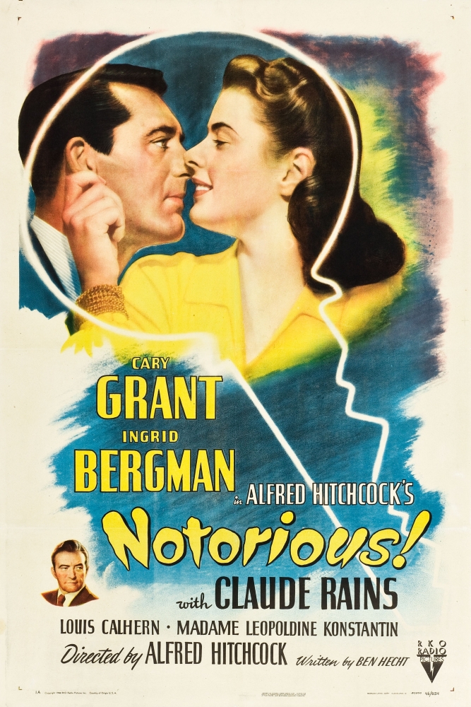Everett Collection EVCMCDNOTOEC001HLARGE Notorious Cary Grant Ingrid Bergman Claude Rains 1946 Movie Poster Masterprint, 24 x 36 - Large -  Posterazzi