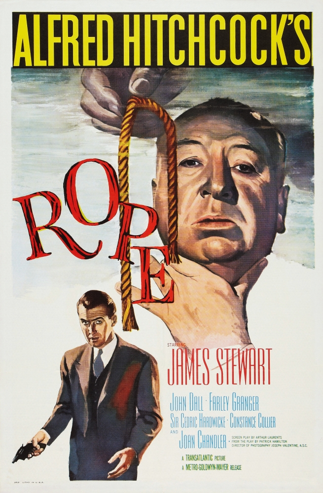 Everett Collection EVCMCDROPEEC017H Rope US Poster Art From Top - Director Alfred Hitchcock James Stewart 1948 Movie Poster Masterprint, 11 x 17