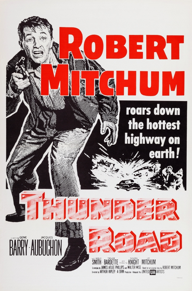 Everett Collection EVCMCDTHROEC046H Thunder Road Robert Mitchum On Poster Art 1958 Movie Poster Masterprint, 11 x 17