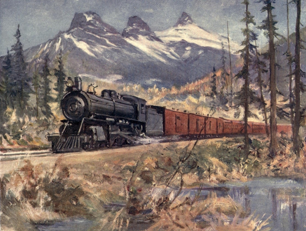 Canadian Pacific Railway 1915 Three Sisters Rockies Poster Print by Unknown 18 x 24