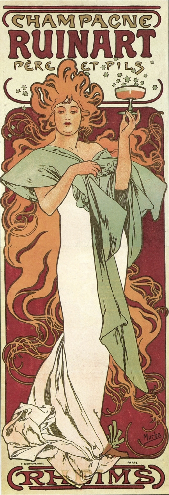 Champagne Ruinart 1896 Poster Print by Alphons Mucha